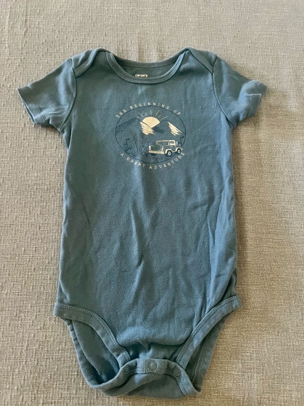 (6) Carter's Blue Adventure Graphic Short-Sleeve Bodysuit 24-month - Picture 4 of 7